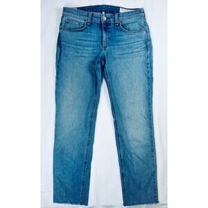 Rag & Bone Dre Low Rise Ankle Slim Boyfriend Jeans Women 27 Raw Hem Blue